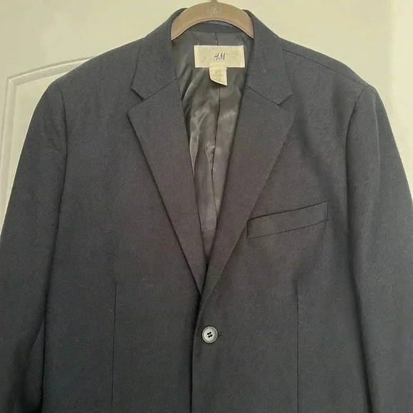 H&M Blue Navy Men’s Blazer Sz 40R - Picture 2 of 9